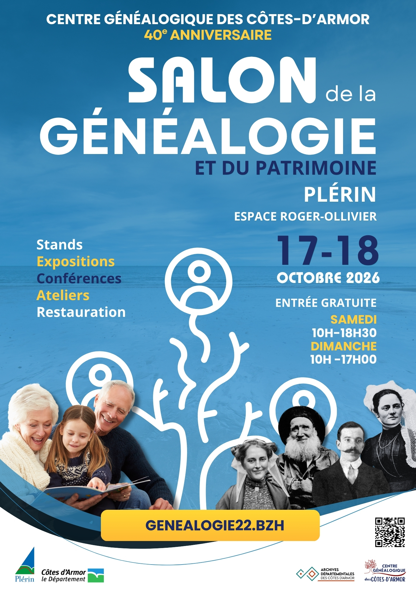Salon de généalogie 17 et 18 octobre 2026 à Plérin (Côtes-d'Armor)
